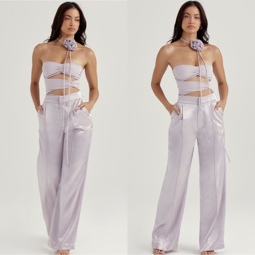 House of CB Lavender Satin Trousers